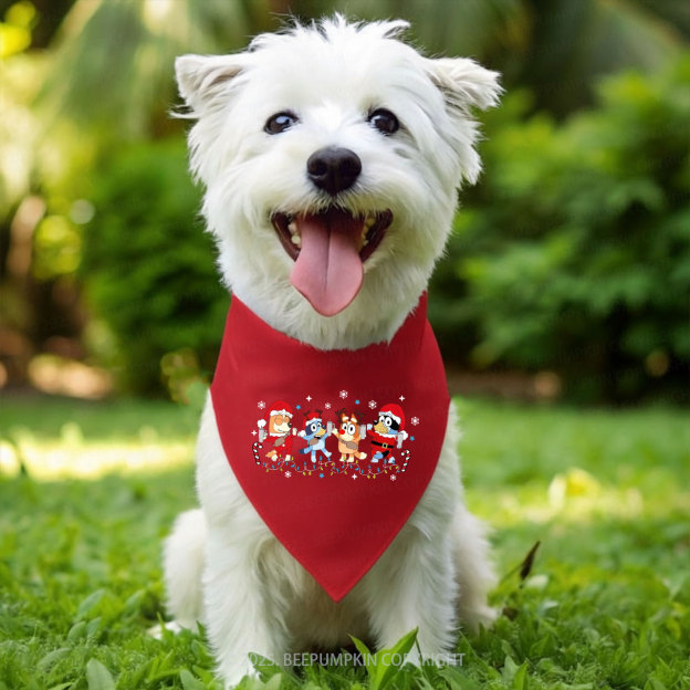 Santa Hat Dog Family Matching T-Shirts Beepumpkin