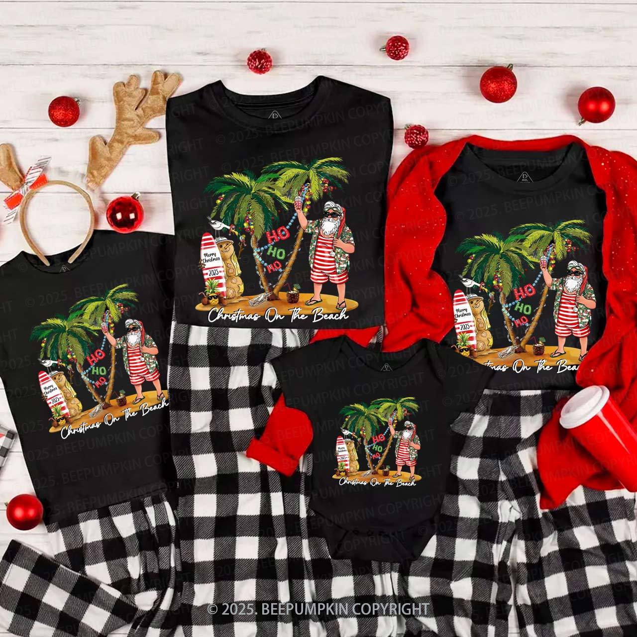 2025 Christmas Beach Family Matching T-Shirts Beepumpkin