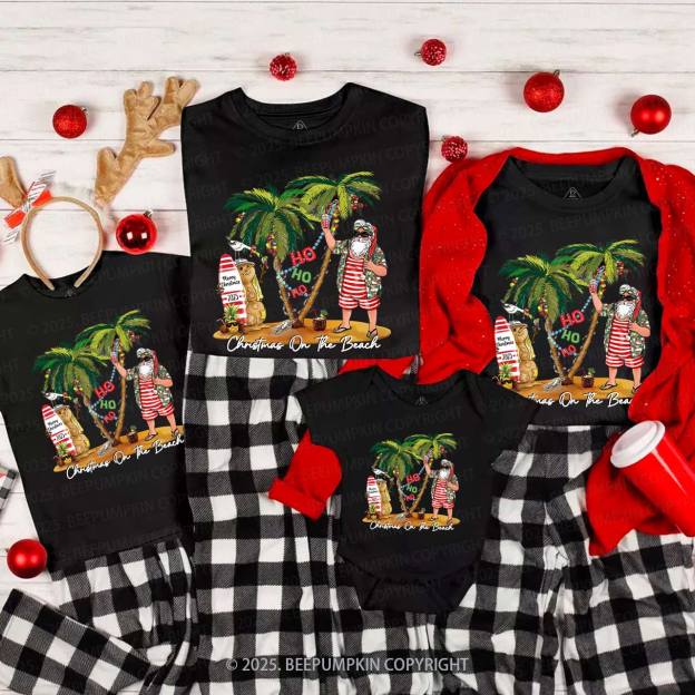 2025 Christmas Beach Family Matching T-Shirts Beepumpkin