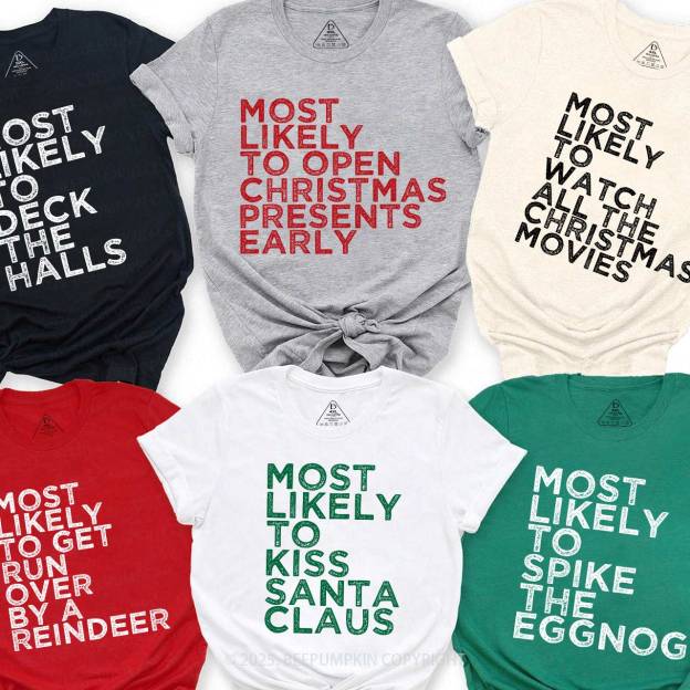 Personalized 25 Most Likely Family Matching T-Shirts Beepumpkin