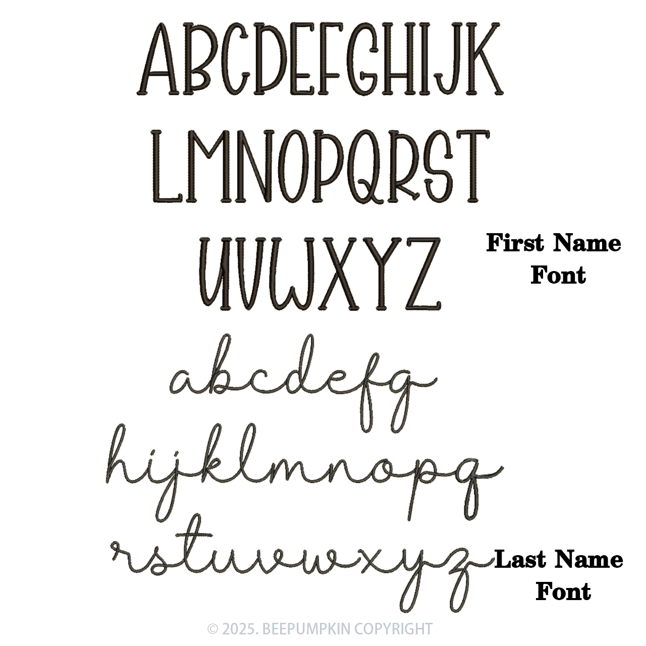 2 Pieces Personalized Baby Rompers Sets (Big Letters)