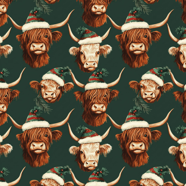 Highland Cow Christmas All-Over Print Family Matching Pajama Sets
