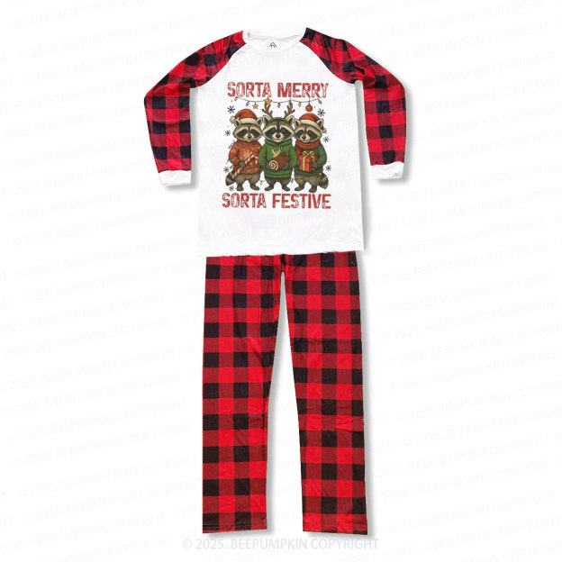 Personalized Christmas Raccoon Family Matching Pajamas