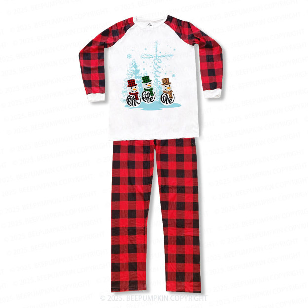 Faith Hope Love Snowmen Christmas Family Matching Pajamas