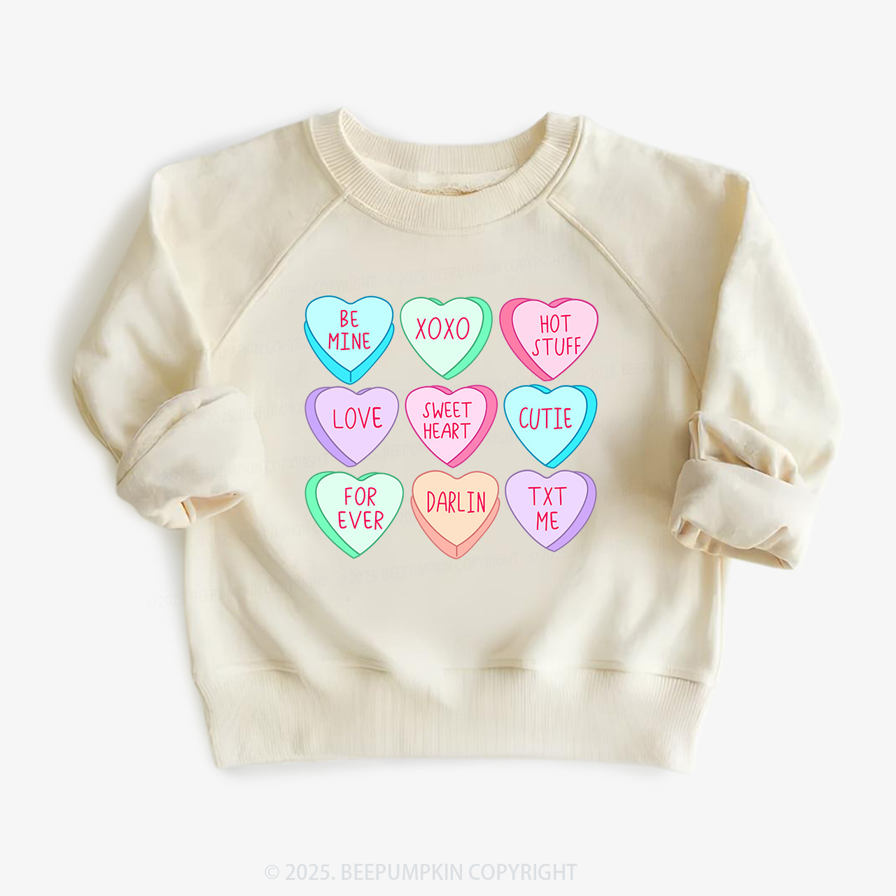 Candy Hearts Valentines Kids Sweatshirt
