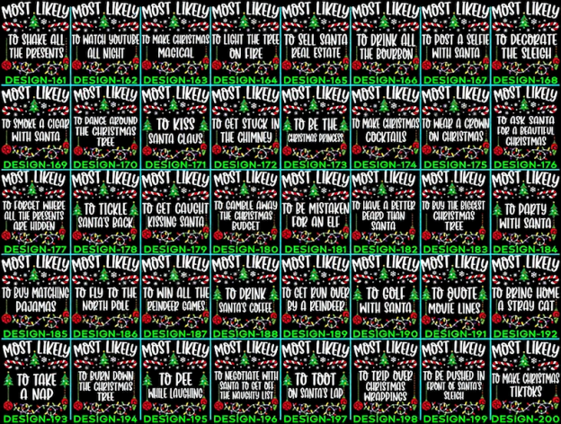 48 Quotes Most Likely To Christmas Family Matching Shirt