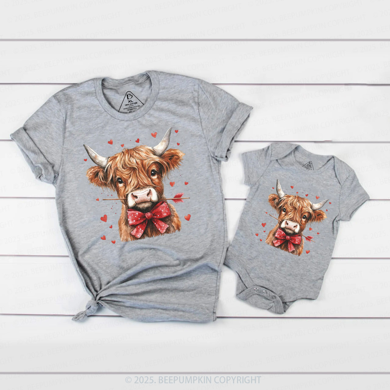 Highland Cow Valentine's Day Family Shirt