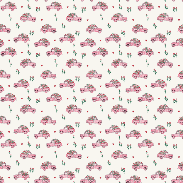 Floral Truck All-Over Print Mom&Me Cuffed Pajama Sets