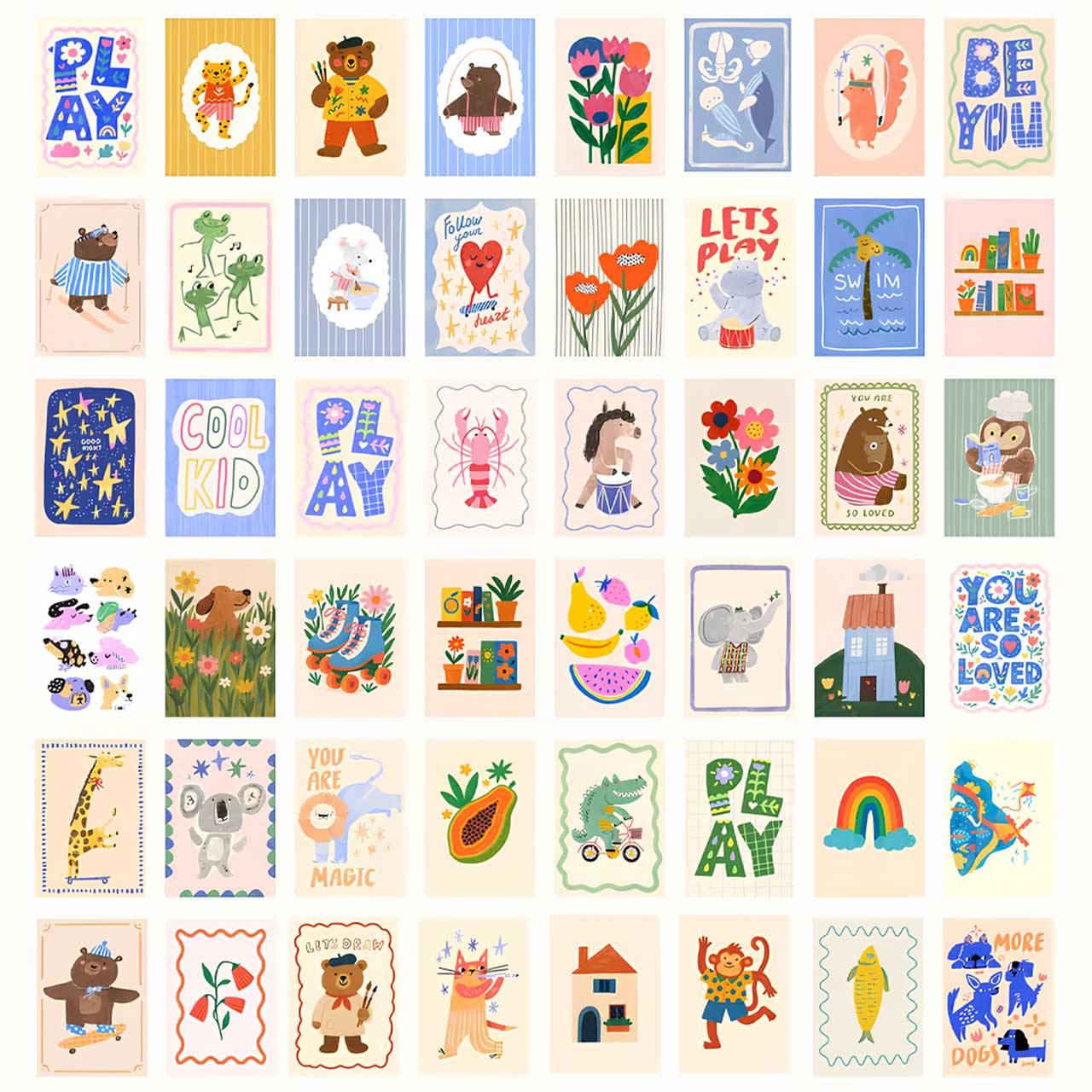 Modern Kid's Room Digital Nursery Wall Art