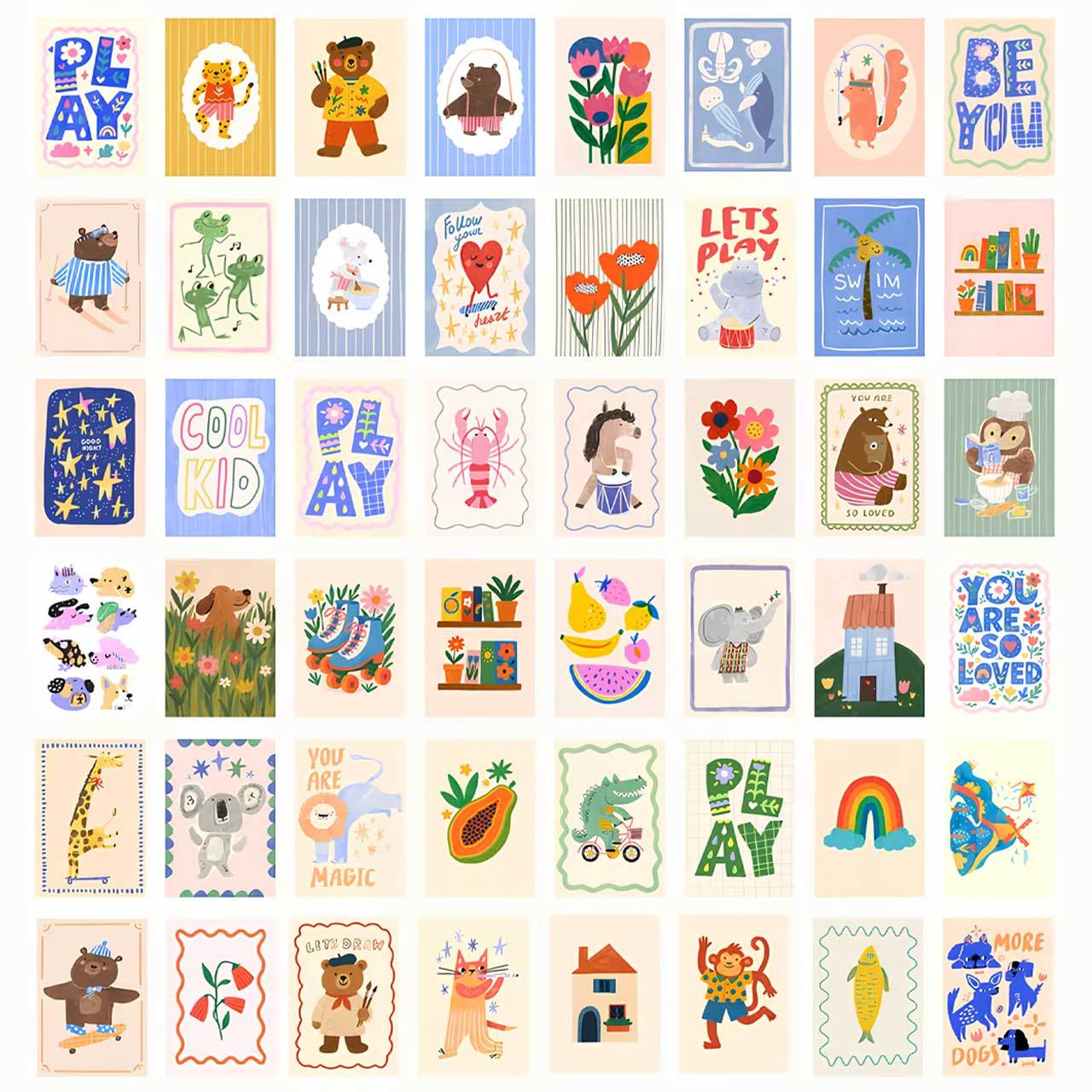 Modern Kid's Room Digital Nursery Wall Art