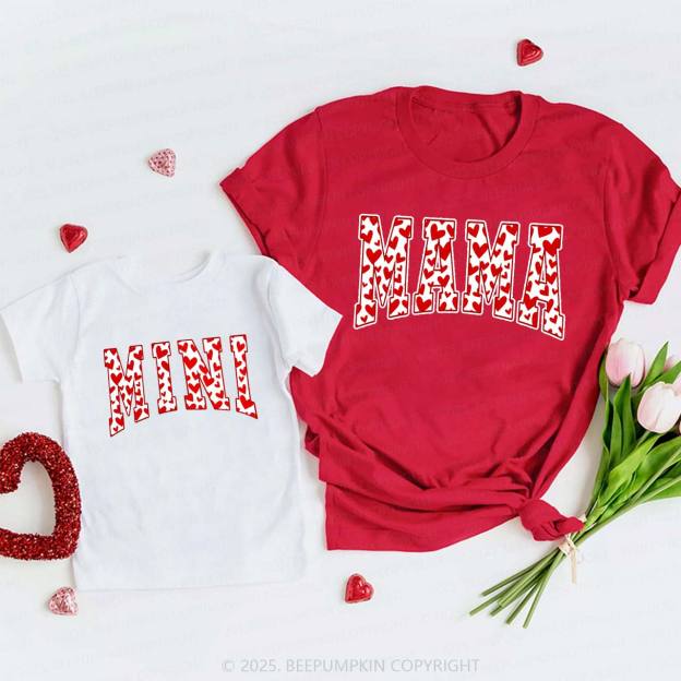 Personalized Heart-shaped Leopard Print Valentine's Day Family Shirt