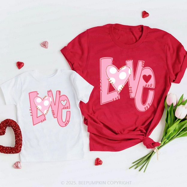 Heart Love Valentine's Day Family Shirt