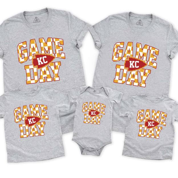 Checkerboard Champion Football Family Matching Tees Beepumpkin