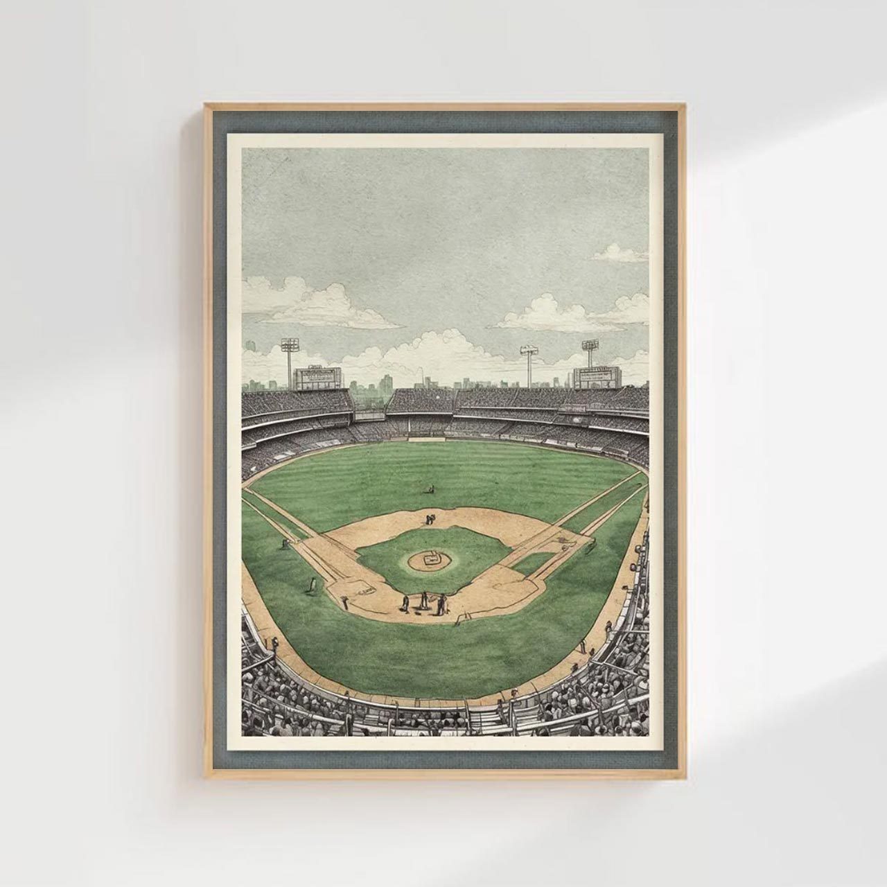 Set Of 6 Retro Ballpark Digital Nursery Wall Art