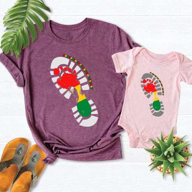 Black History Month Footprint Mom&Me Matching Tees