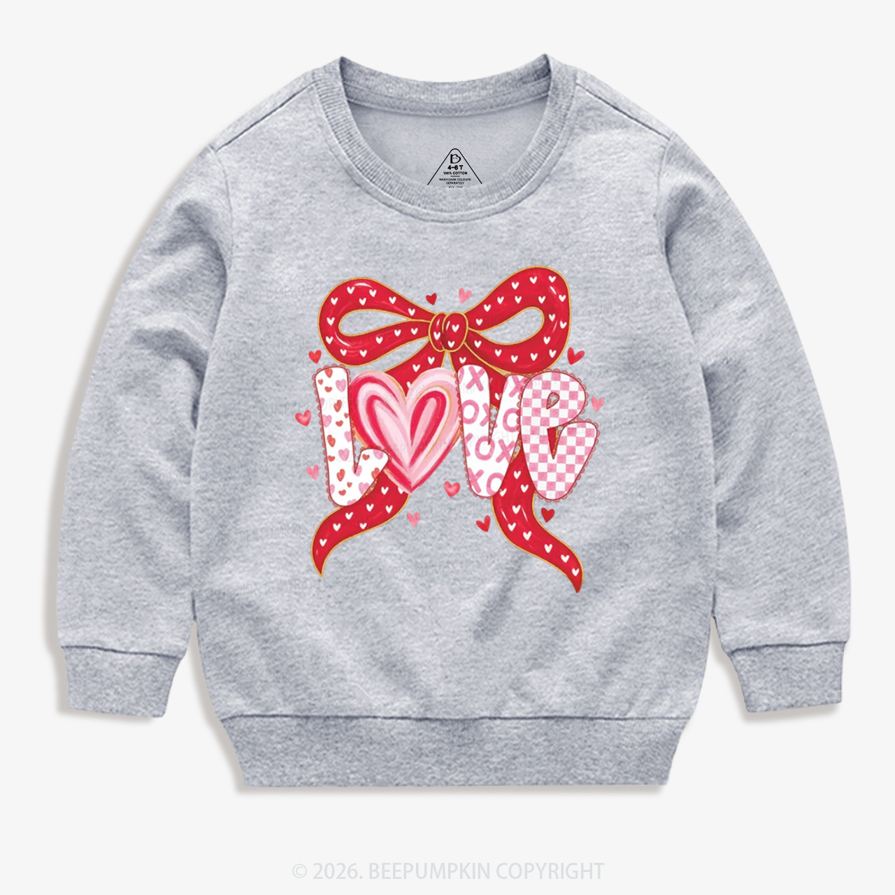 Coquette Bow Love Valentine's Day Kid's Sweatshirt