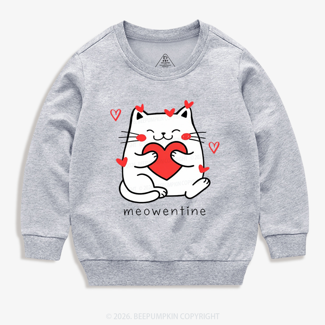 Meowentin Valentine's Day Kid's Sweatshirt