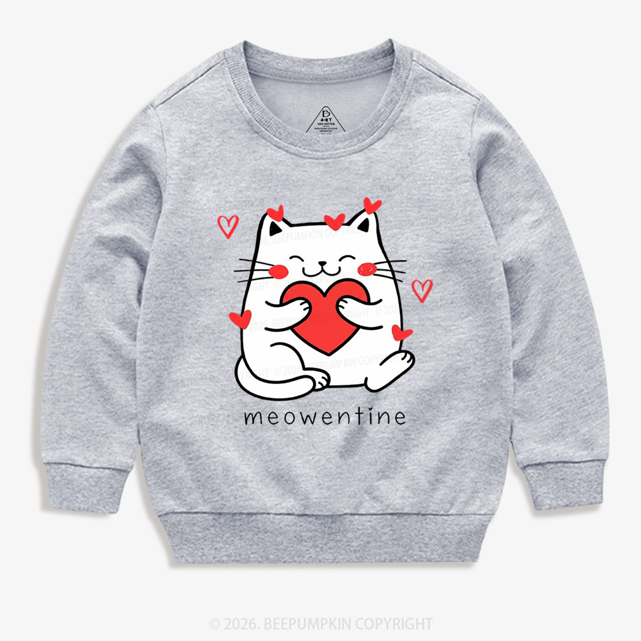 Meowentin Valentine's Day Kid's Sweatshirt
