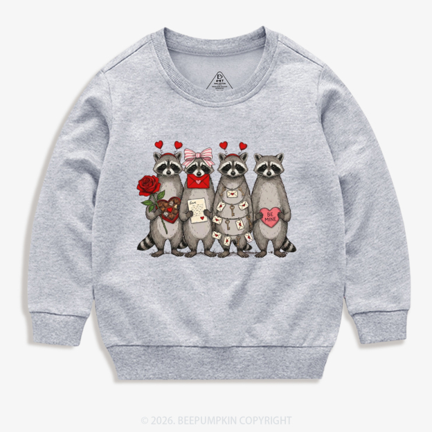Feral Raccoon Valentine's Day Kid's Sweatshirt