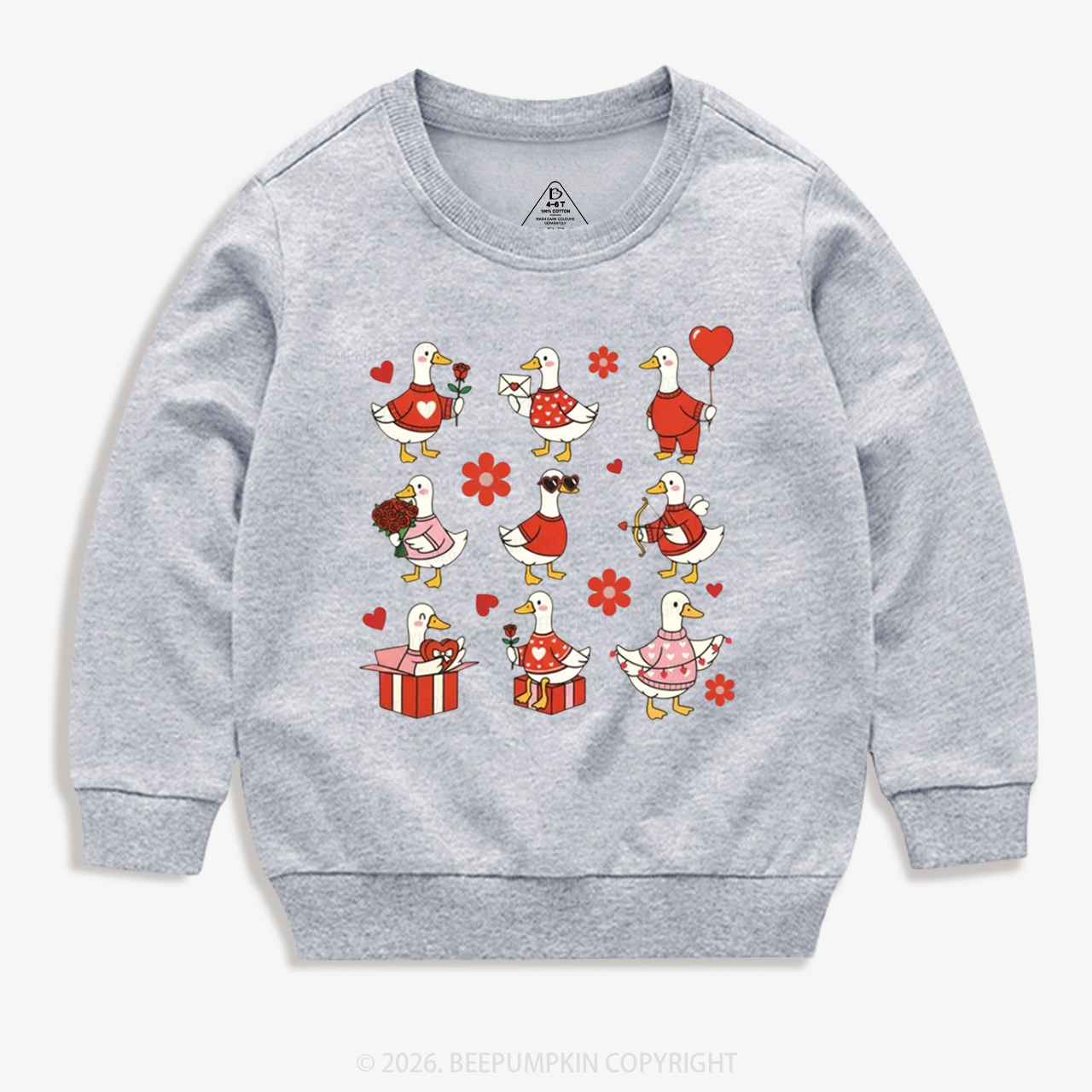 Lovely Goose Valentine's Day Kid's Sweatshirt
