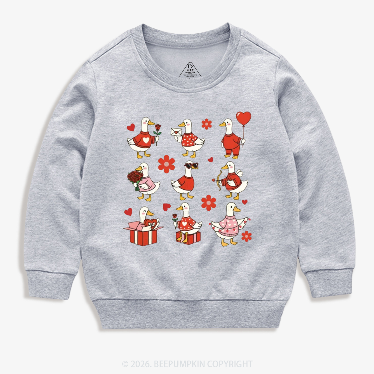 Lovely Goose Valentine's Day Kid's Sweatshirt