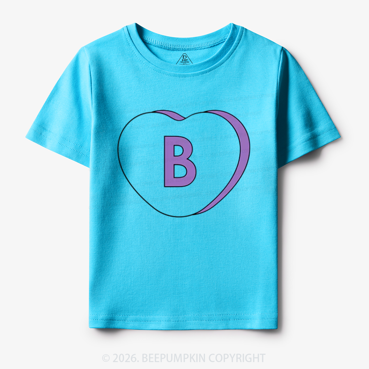 Personalized Candy Heart Initial Valentine's Day Toddler&Kid's Tees Beepumpkin