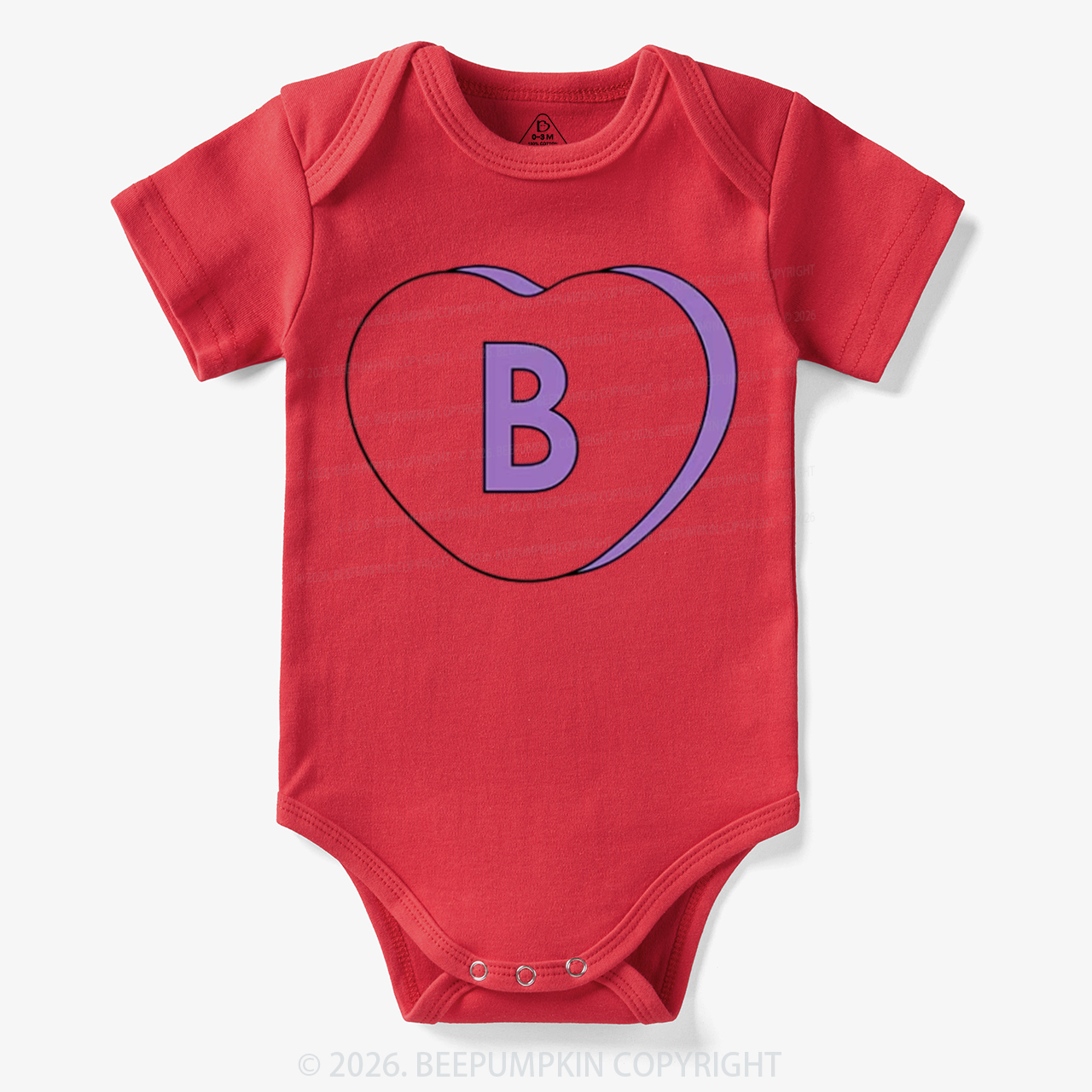 Personalized Candy Heart Initial Valentine's Day Bodysuit