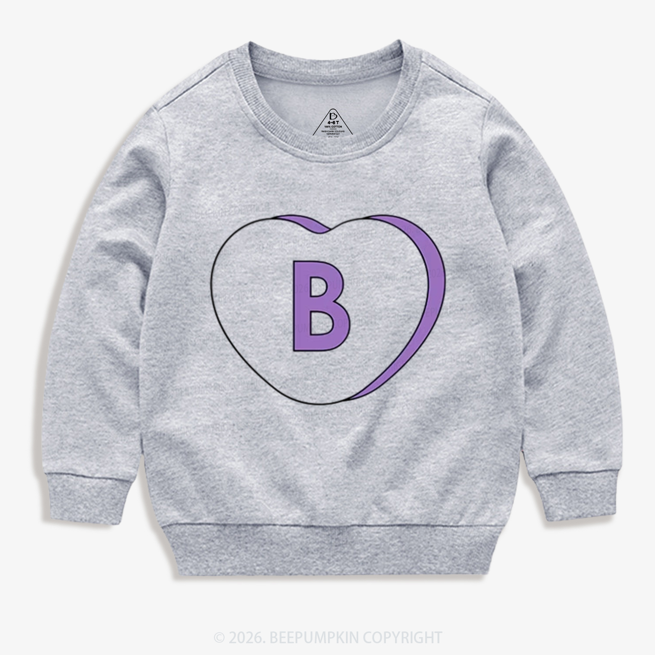Personalized Candy Heart Initial Valentine's Day Kid's Sweatshirt
