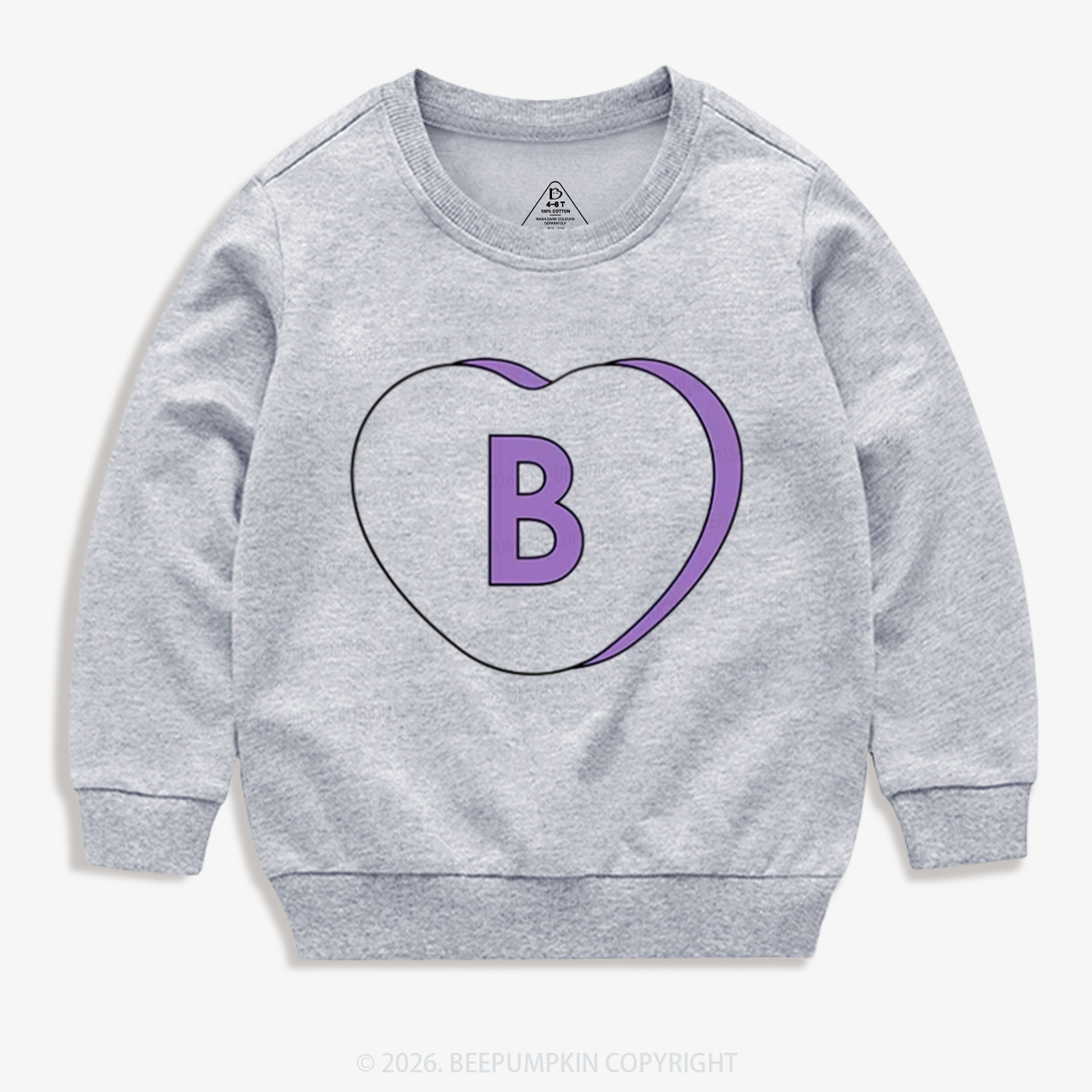 Personalized Candy Heart Initial Valentine's Day Kid's Sweatshirt