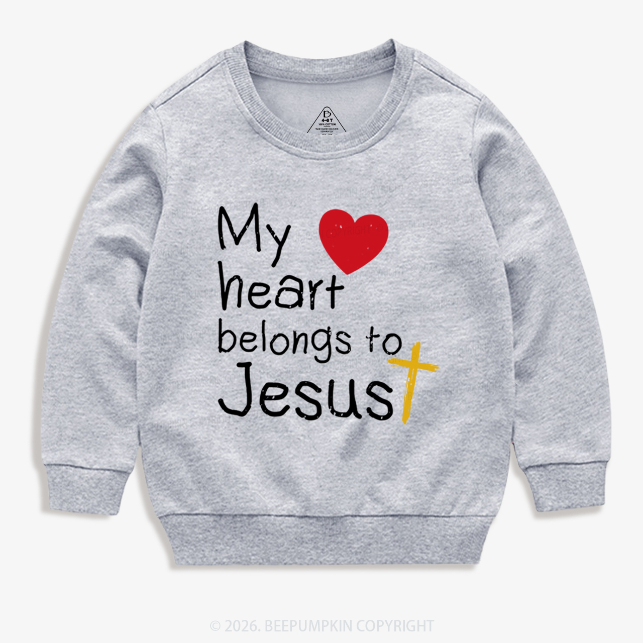 My Heart Belongs to Jesus Valentine's Day Kid's Sweatshirt