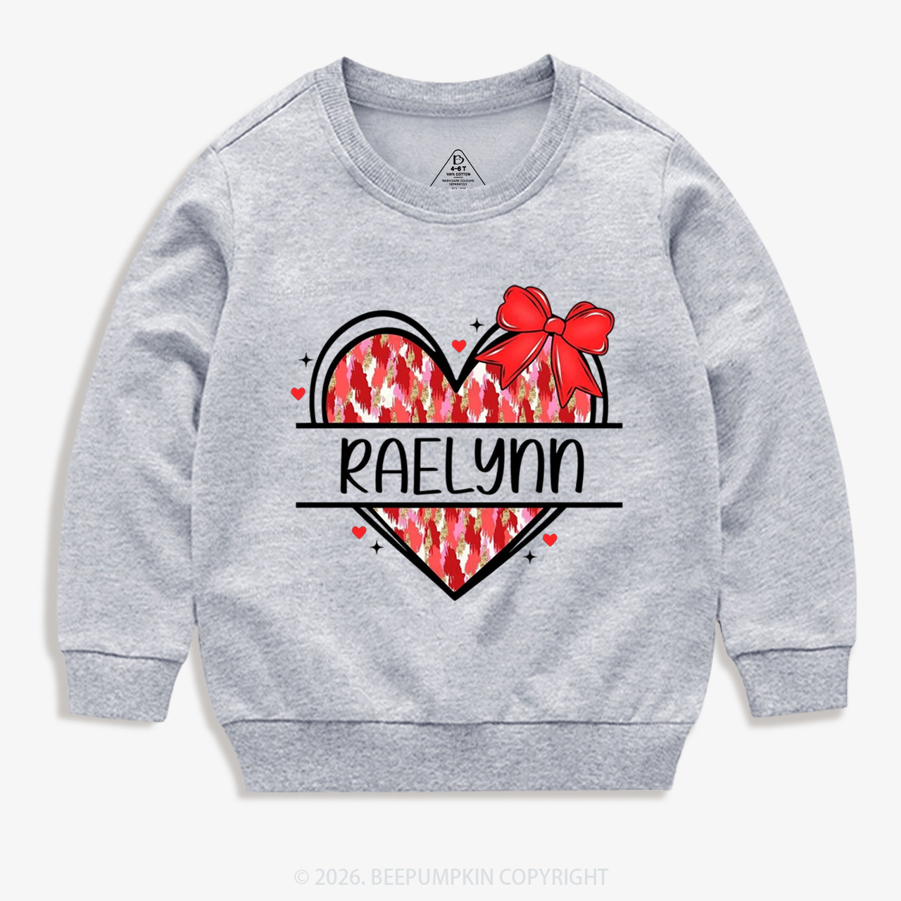 Personalized Heart Name Valentine's Day Kid's Sweatshirt