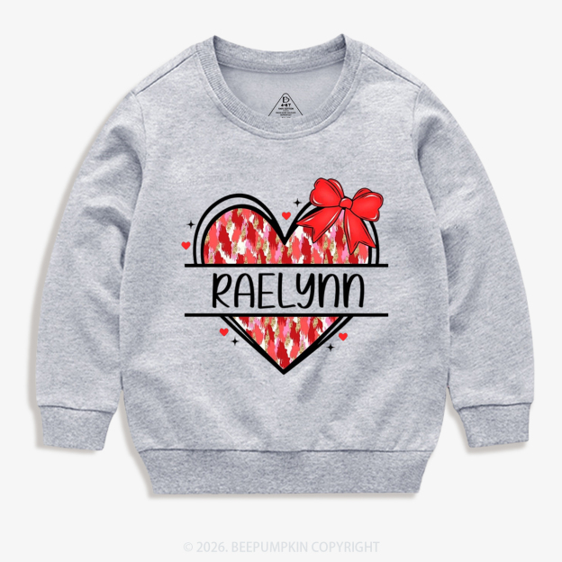Personalized Heart Name Valentine's Day Kid's Sweatshirt