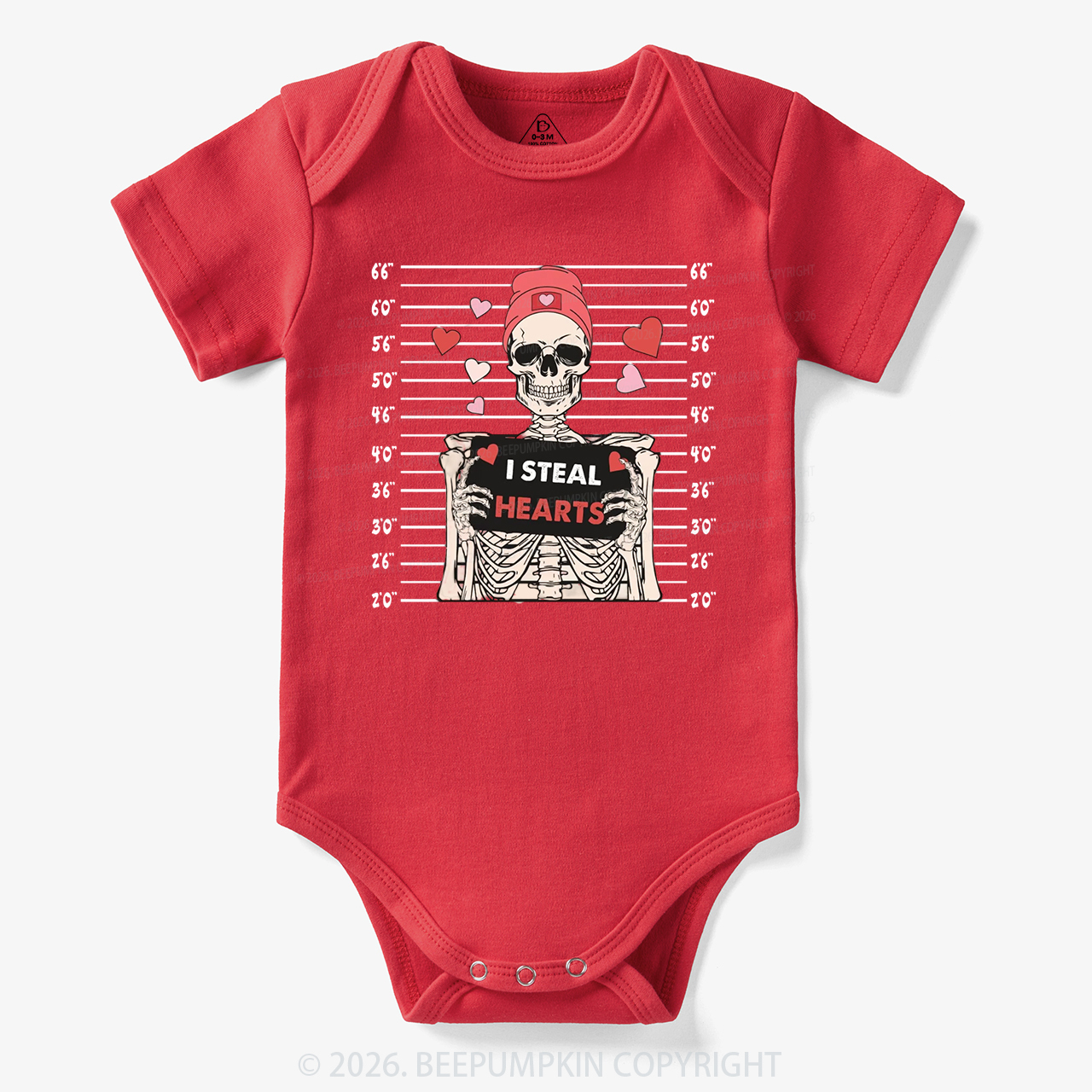 I Steal Hearts Skeleton Valentine's Day Bodysuit