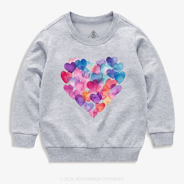 Layered Hearts Valentine's Day Kid's Sweatshirt