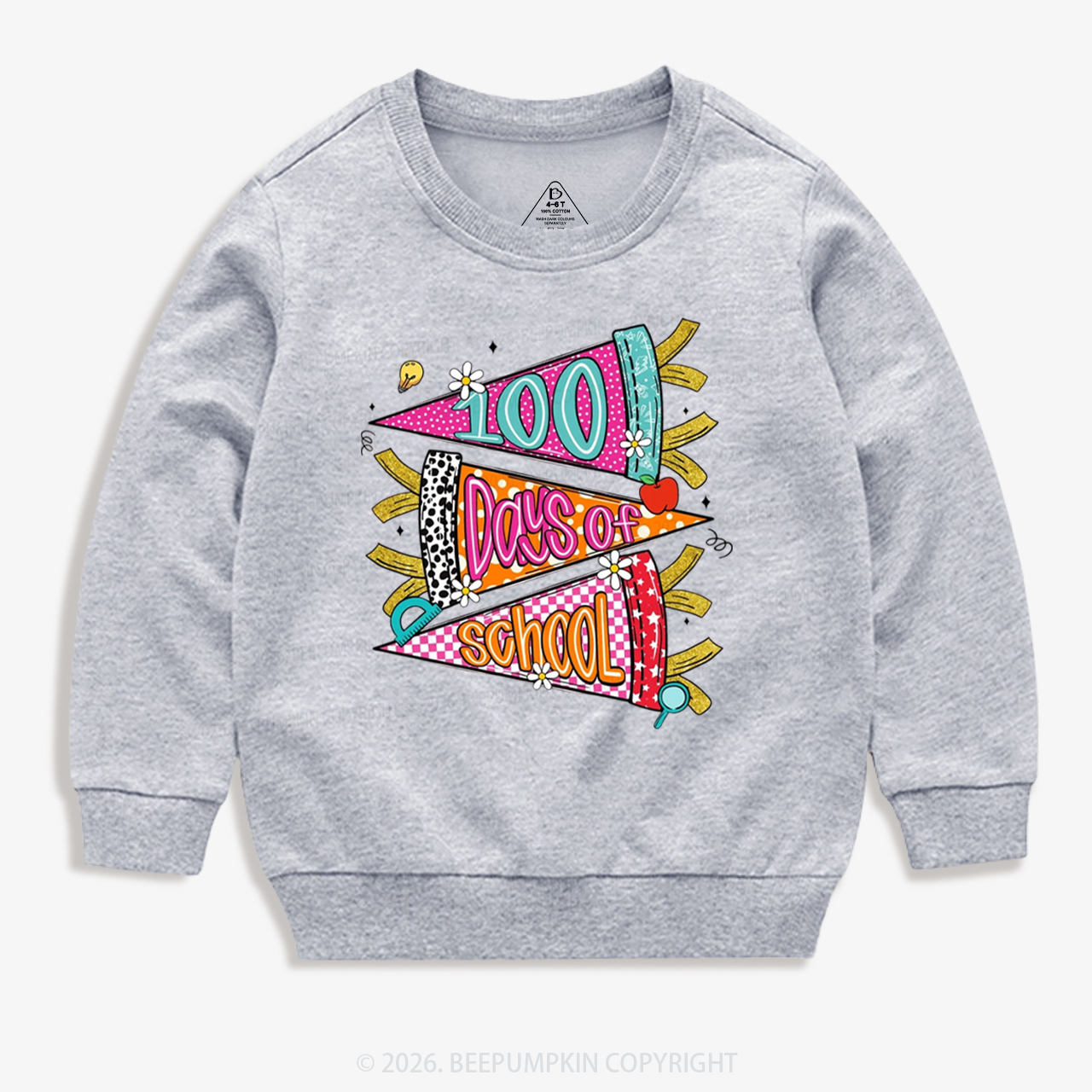 100 Days of School Coquette Bow Pencil Toddler&Kid's Sweatshirt