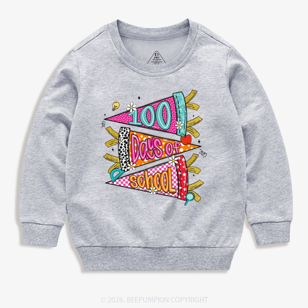 100 Days of School Coquette Bow Pencil Toddler&Kid's Sweatshirt