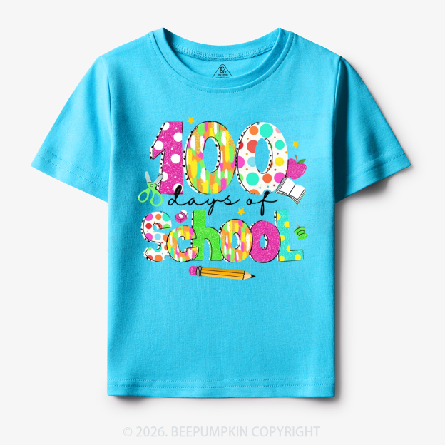 Colorful 100 Days of School Toddler&Kid's Tees
