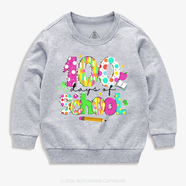 Colorful 100 Days of School Toddler&Kid's Sweatshirt
