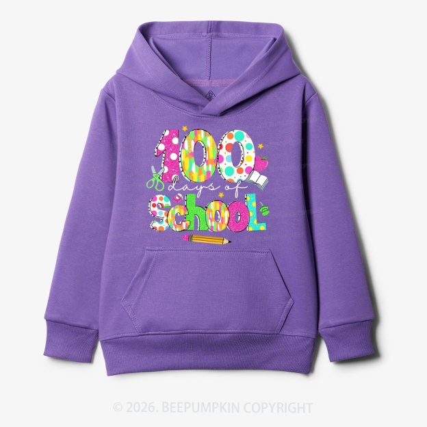 Colorful 100 Days of School Toddler&Kid's Hoodies
