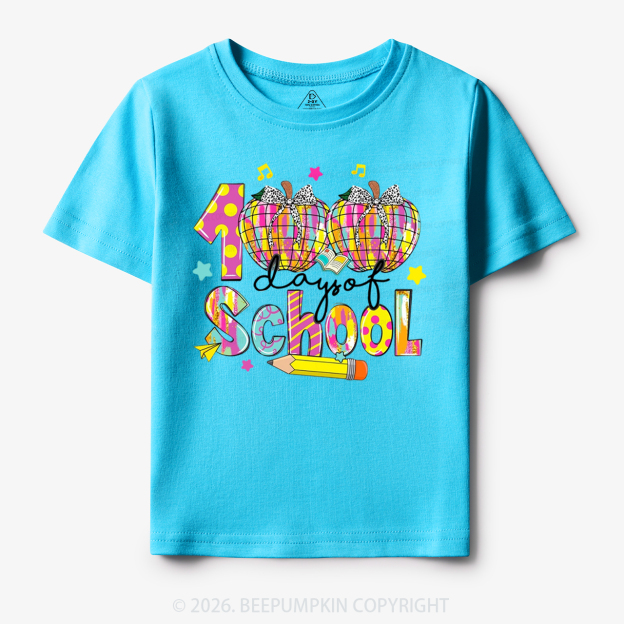Bow & Plaid 100 Days of School Toddler&Kid's Tees