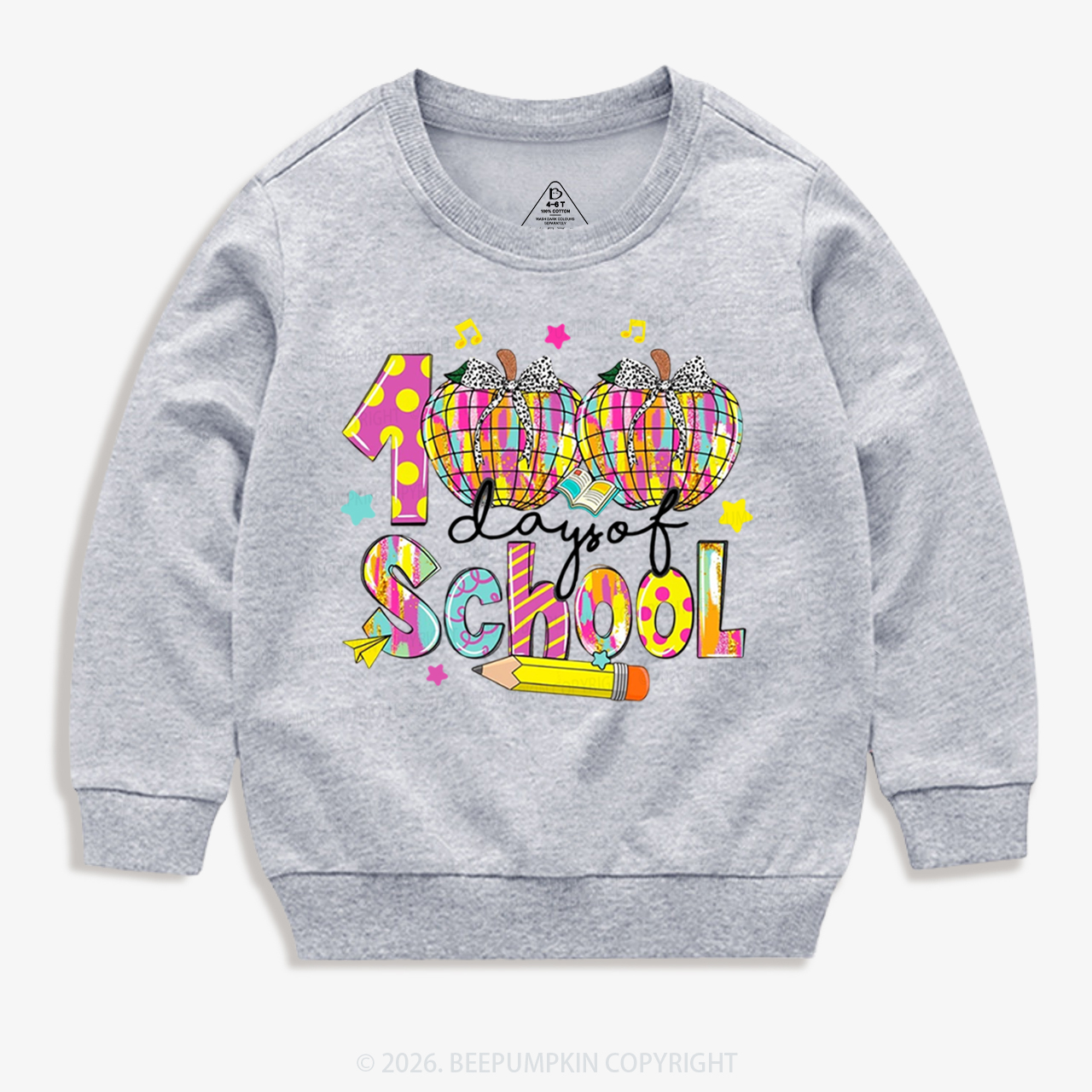 Bow & Plaid 100 Days of School Toddler&Kid's Sweatshirt