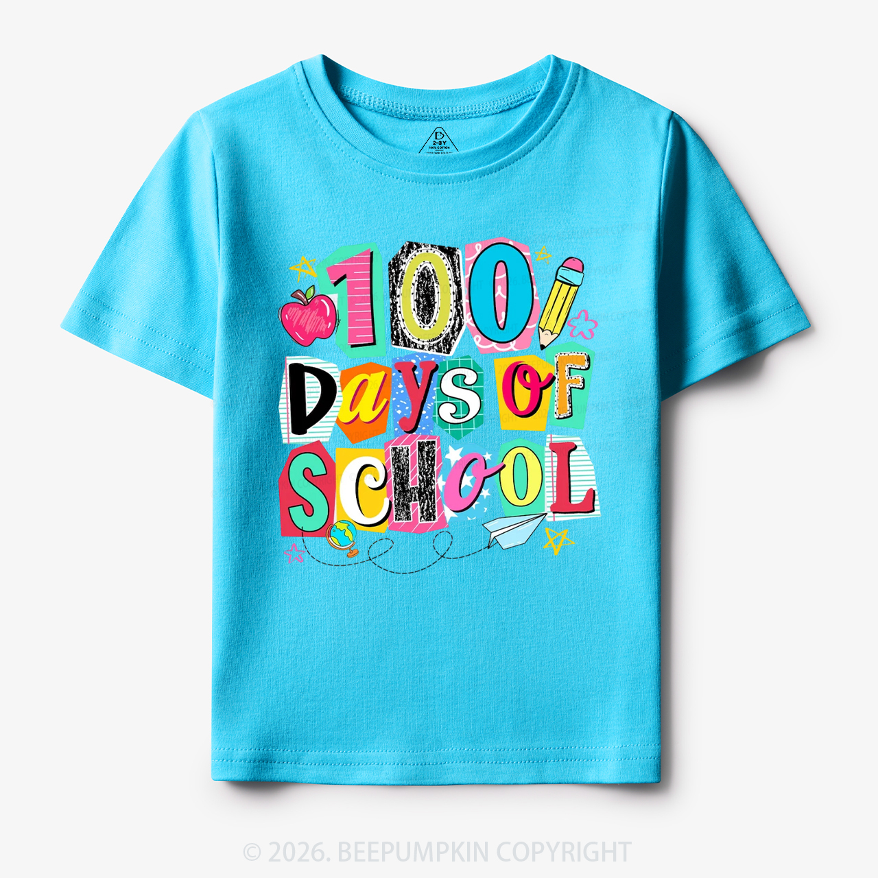 Color Pop 100 Days of School Toddler&Kid's Tees