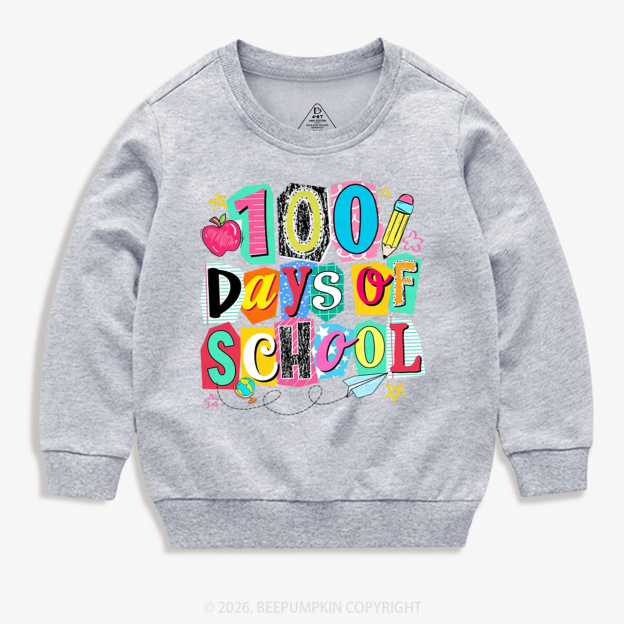 Color Pop 100 Days of School Toddler&Kid's Sweatshirt
