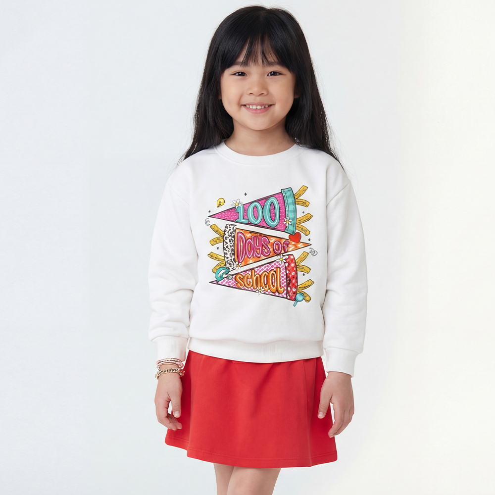 Fun Pizza 100 Days of School Toddler&Kid's Sweatshirt