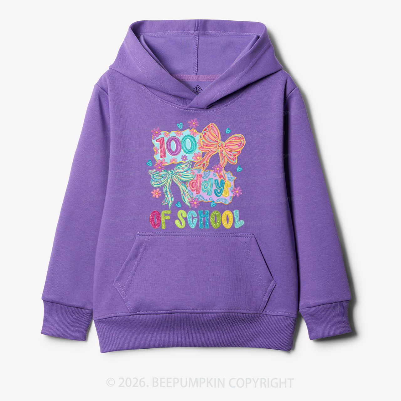 Sparkly Bow 100 Days of School Toddler&Kid's Hoodies