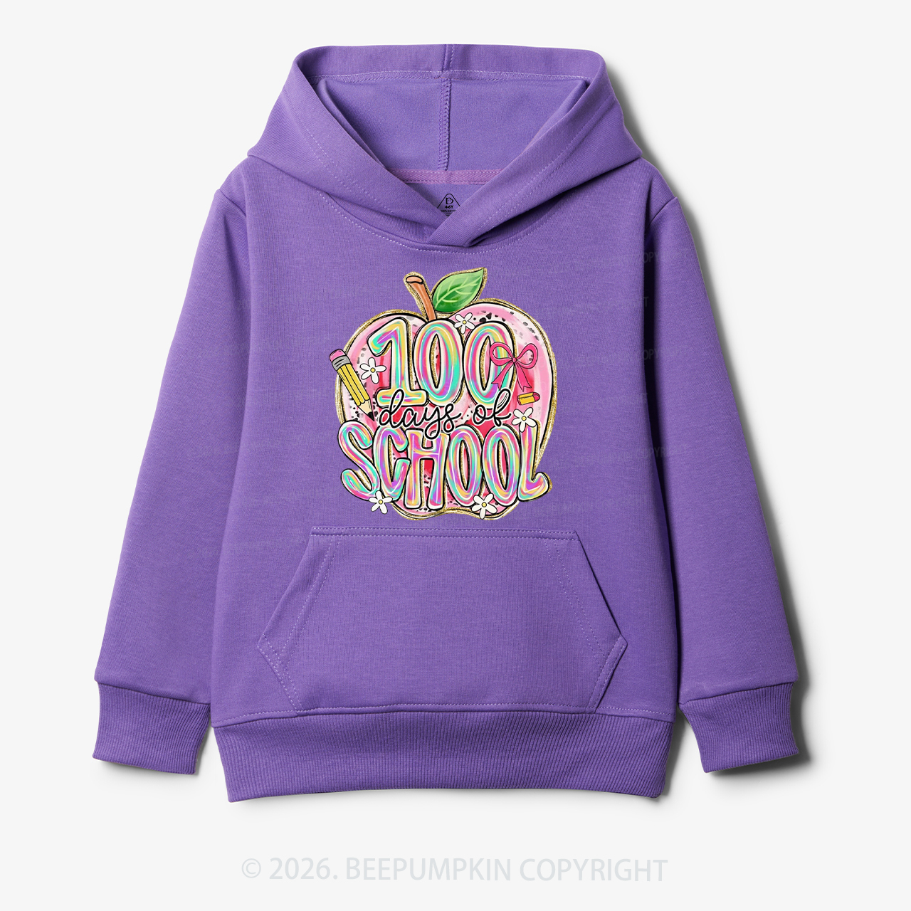 Pink Apple 100 Days of School Toddler&Kid's Hoodies
