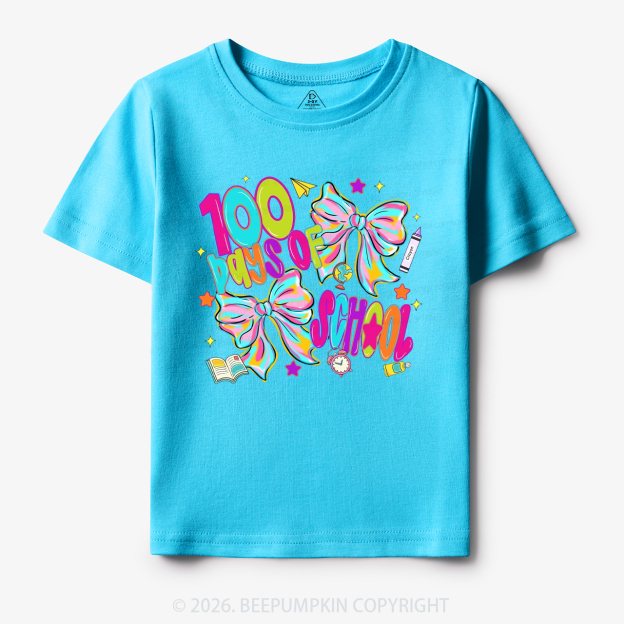 Bow Celebration 100 Days of School Toddler&Kid's Tees