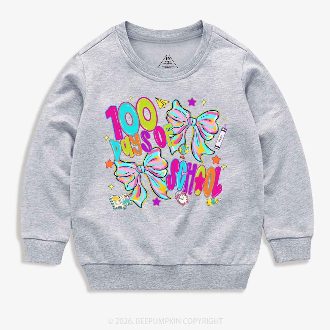 Bow Celebration 100 Days of School Toddler&Kid's Sweatshirt