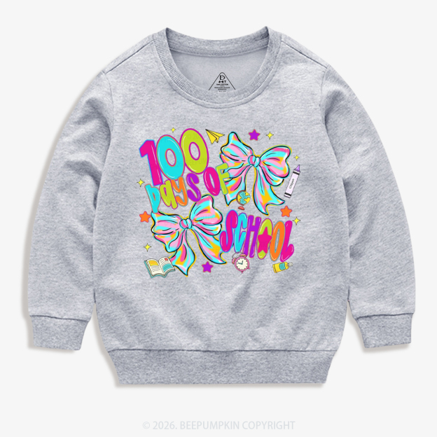 Bow Celebration 100 Days of School Toddler&Kid's Sweatshirt