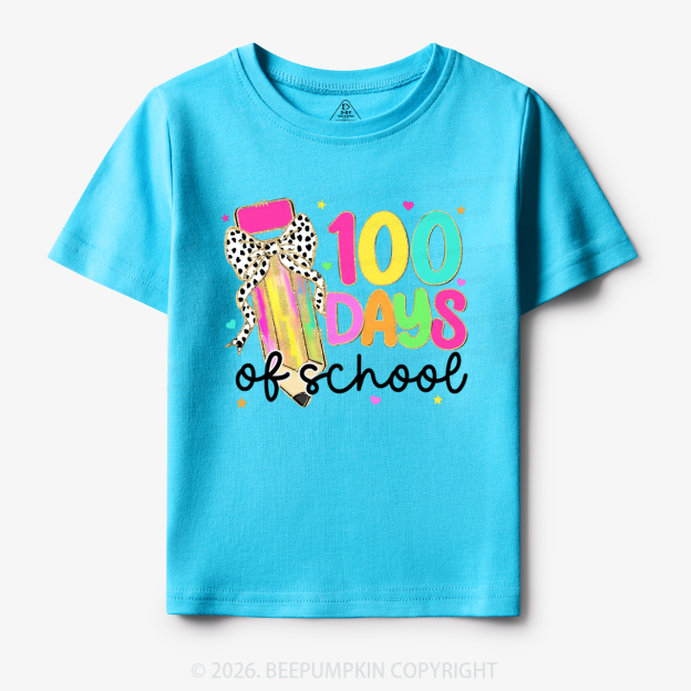Pink Pencil Celebration 100 Days of School Toddler&Kid's Tees